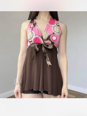 Vintage Y2K Pink & Brown top